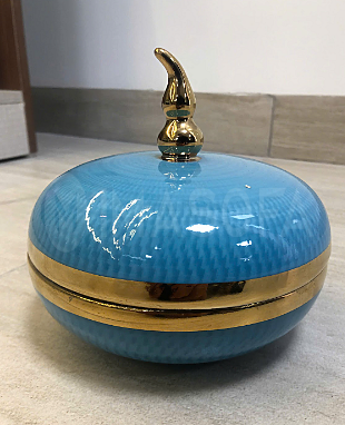  - Lọ tròn có nắp- màu xanh