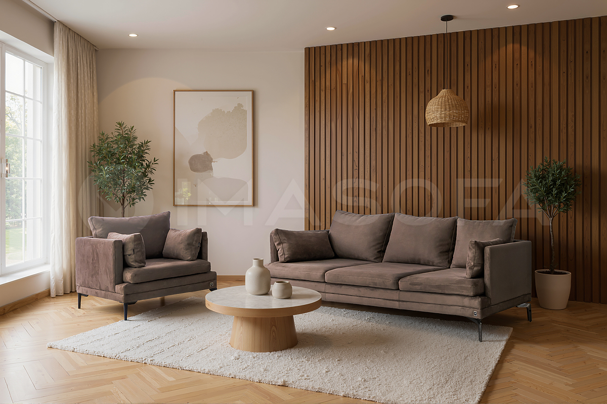 Bella - Sofa băng vải da lộn