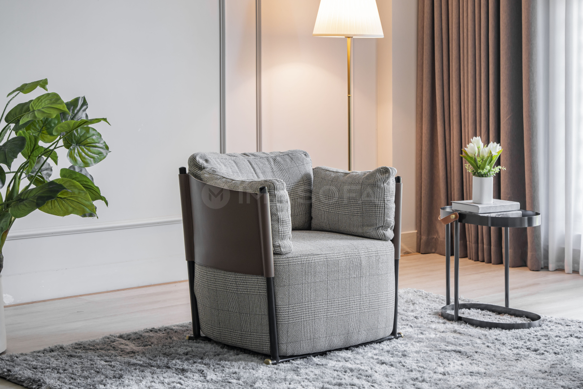 Ghế nghỉ Modena vải màu xám nhạt