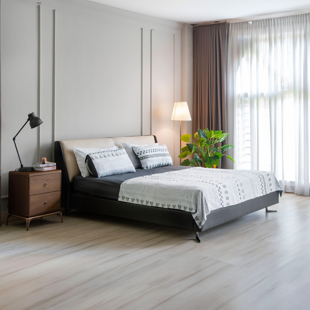 Giường Siena da carson màu xám đậm