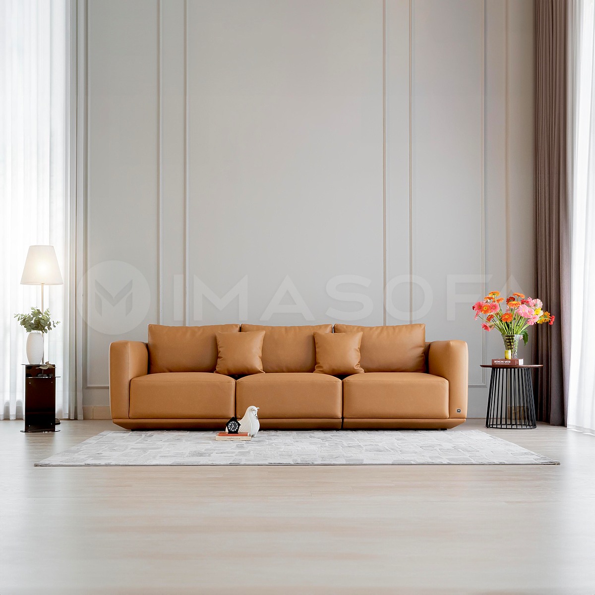 Sofa băng Casa da bò nhân tạo màu da bò