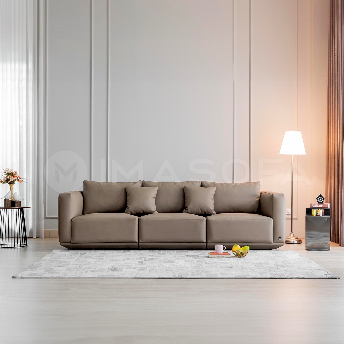 Sofa băng Casa da bò nhân tạo màu nâu