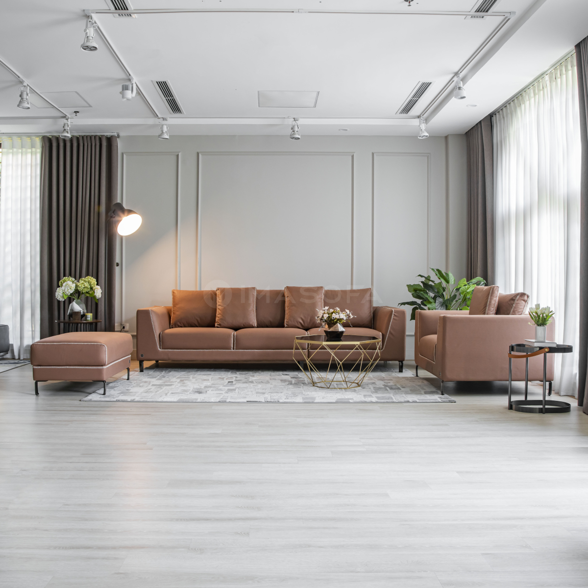 Sofa bộ Royal da carson màu nâu