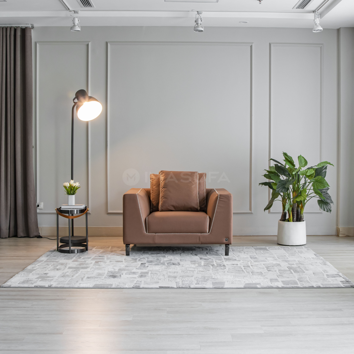 Sofa đơn Royal da carson màu nâu