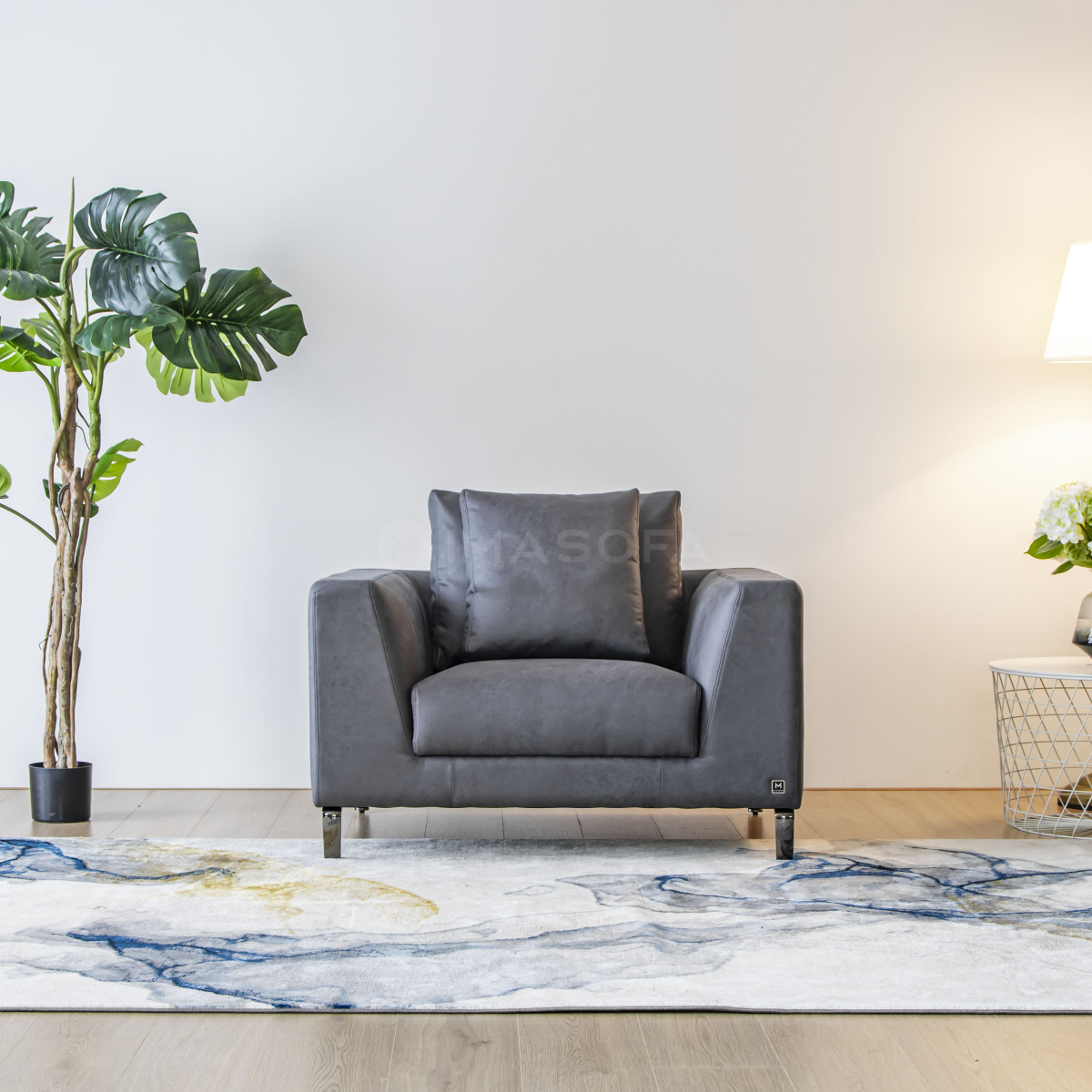 Sofa đơn Royal da carson màu xám đậm